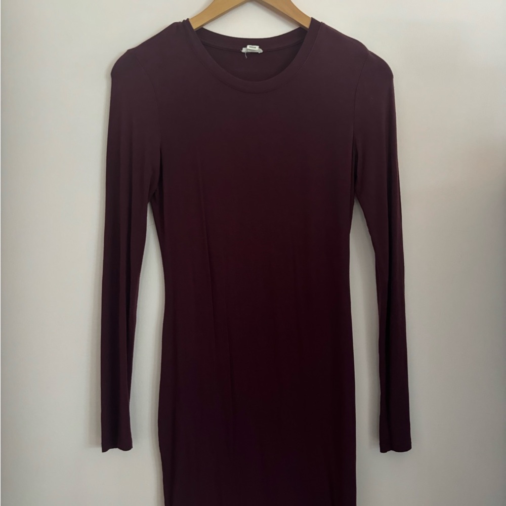 Bodycon Long Sleeve Burgundy Dress